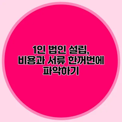 1인 법인 설립, 비용과 서류 한꺼번에 파악하기