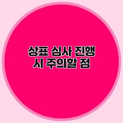 상표 심사 진행 시 주의할 점