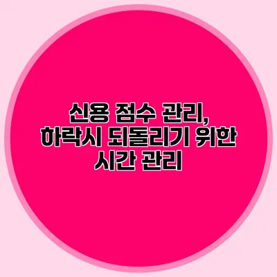 신용 점수 관리, 하락시 되돌리기 위한 시간 관리